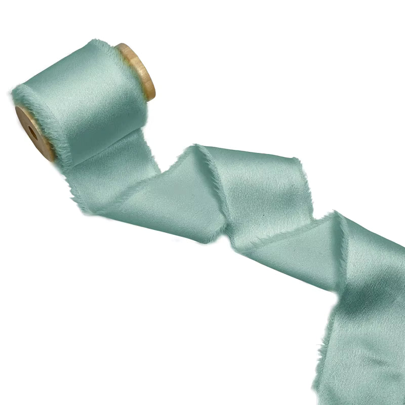 1.5" satin hand-shredded chiffon ribbon