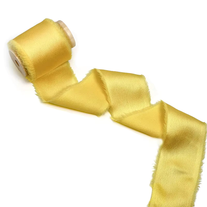 1.5" satin hand-shredded chiffon ribbon