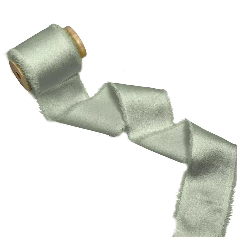 1.5" satin hand-shredded chiffon ribbon