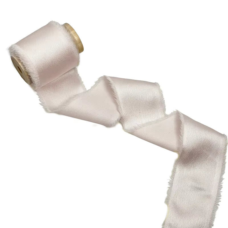 1.5" satin hand-shredded chiffon ribbon