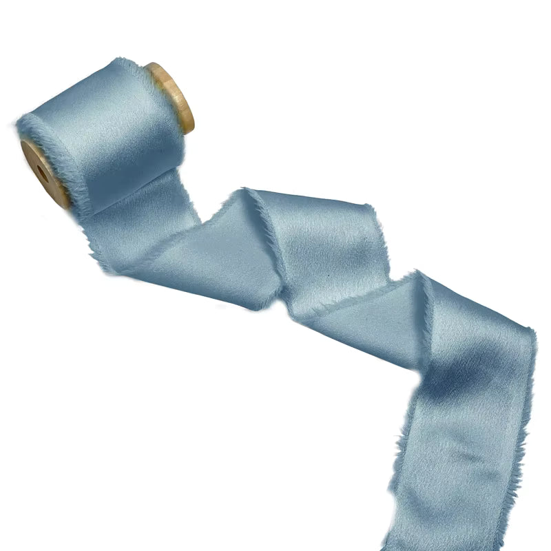 1.5" satin hand-shredded chiffon ribbon