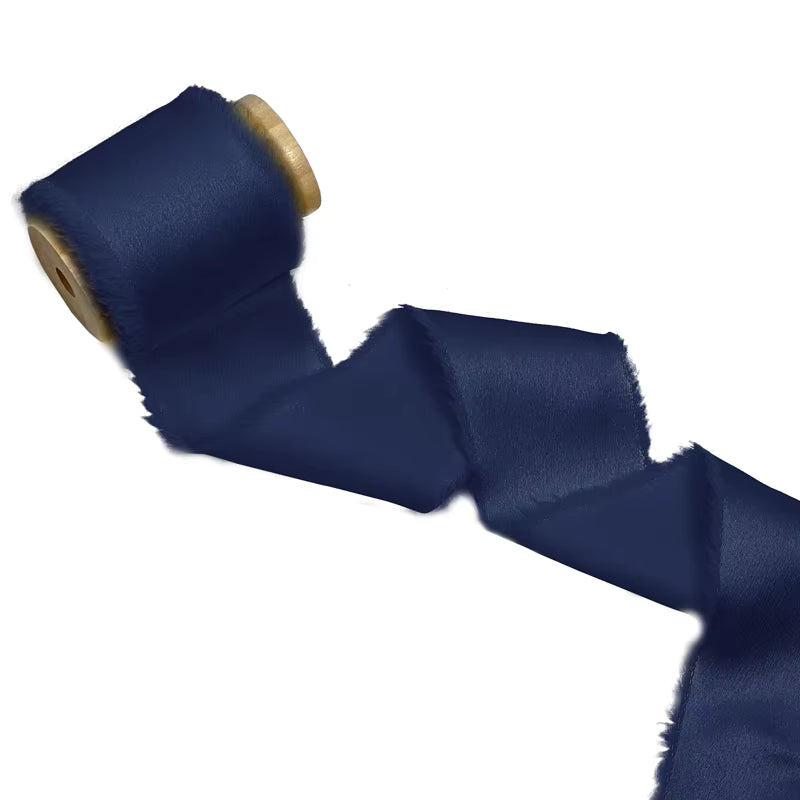 1.5" satin hand-shredded chiffon ribbon