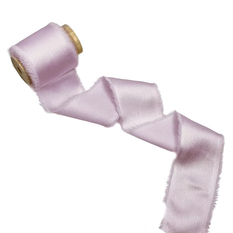 1.5" satin hand-shredded chiffon ribbon