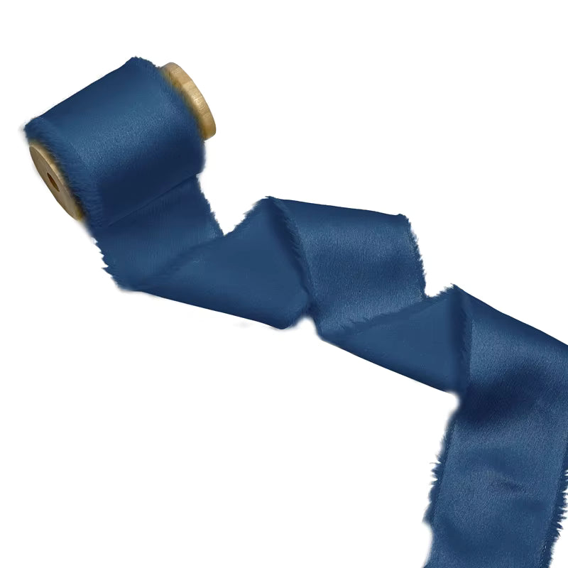 1.5" satin hand-shredded chiffon ribbon