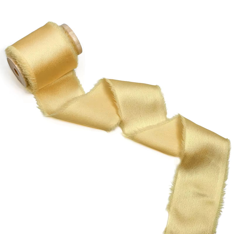 1.5" satin hand-shredded chiffon ribbon