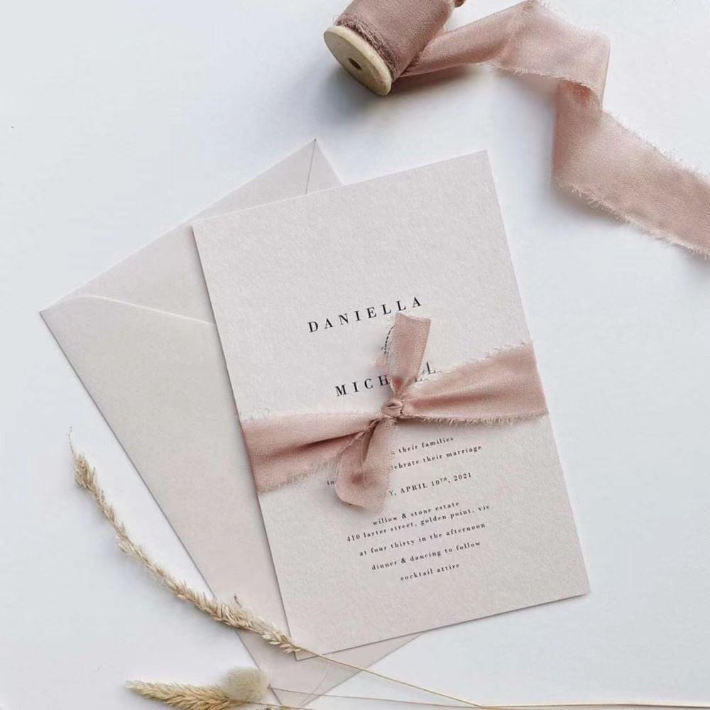 2.5cm, 3cm, 5cm hand-torn white, rough, frayed edges, 100% pure silk ribbon