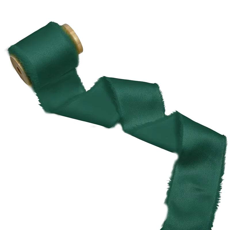 1.5" satin hand-shredded chiffon ribbon